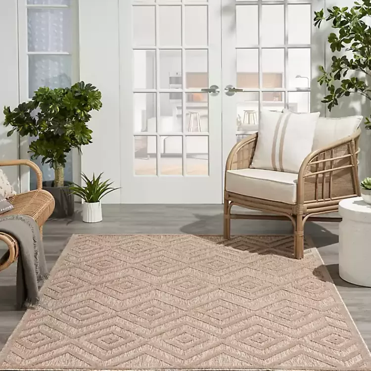 mocha_diamond_outdoor_area_rug_x_8.webp Mocha Diamond Outdoor Area Rug, 6x9>Kirklands Home Sale