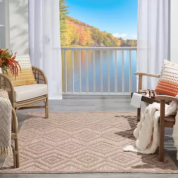 mocha_diamond_outdoor_area_rug_x_9.webp Mocha Diamond Outdoor Area Rug, 6x9>Kirklands Home Sale
