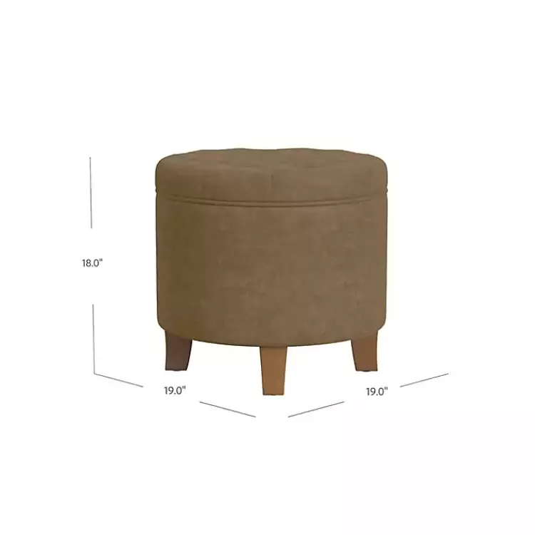 Mocha Velvet Tufted Storage Ottoman>Kirklands Home Online