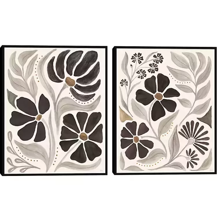 Modern Petals Framed Canvas Art Prints, Set of 2>Kirklands Home Flash Sale