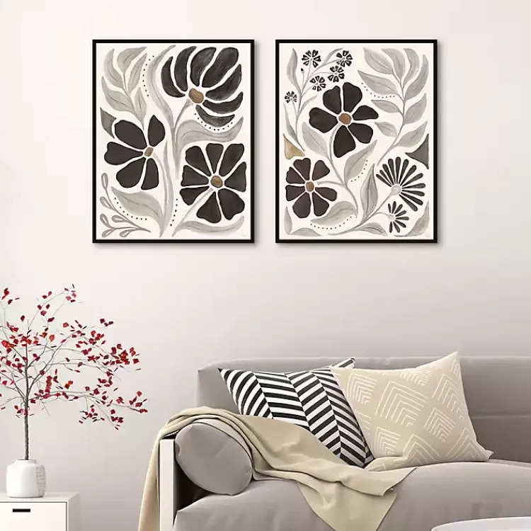 Modern Petals Framed Canvas Art Prints, Set of 2>Kirklands Home Flash Sale