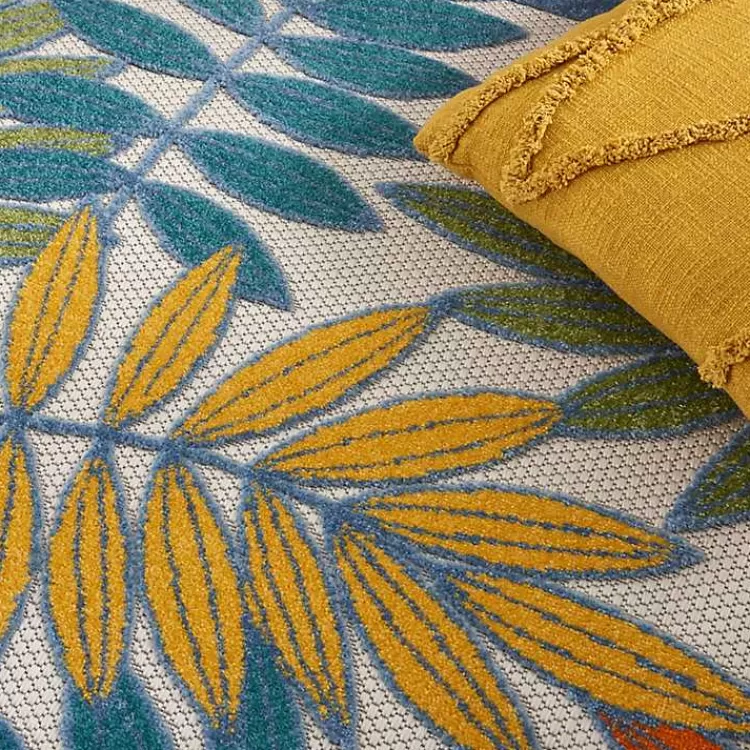 multicolor_botanical_outdoor_area_rug_x_6.webp color Botanical Outdoor Area Rug, 6x9>Kirklands Home New