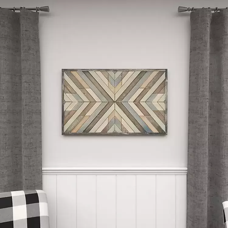 Multicolor Criss Cross Chevron Wood Wall Plaque>Kirklands Home Sale