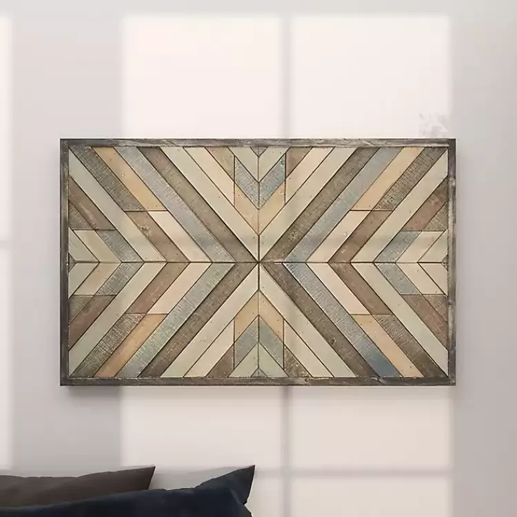 Multicolor Criss Cross Chevron Wood Wall Plaque>Kirklands Home Sale
