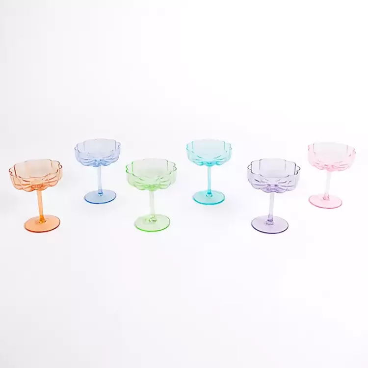 color Floral Coupe Glasses, Set of 6>Kirklands Home Cheap