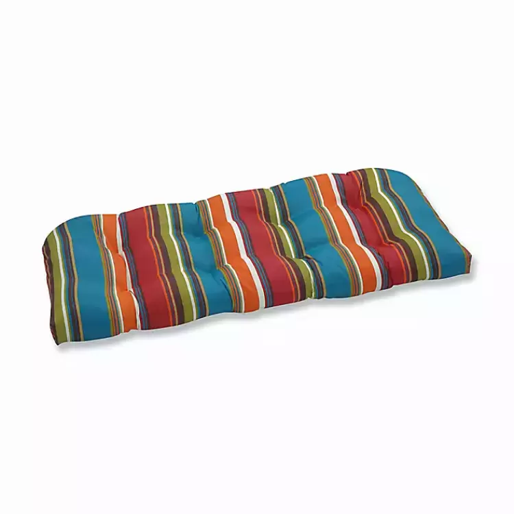 Multicolor Striped Outdoor Loveseat Cushion>Kirklands Home Online