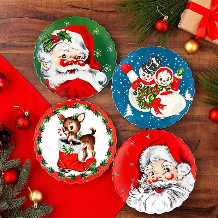 color Vintage Christmas Plates, Set of 4>Kirklands Home Best