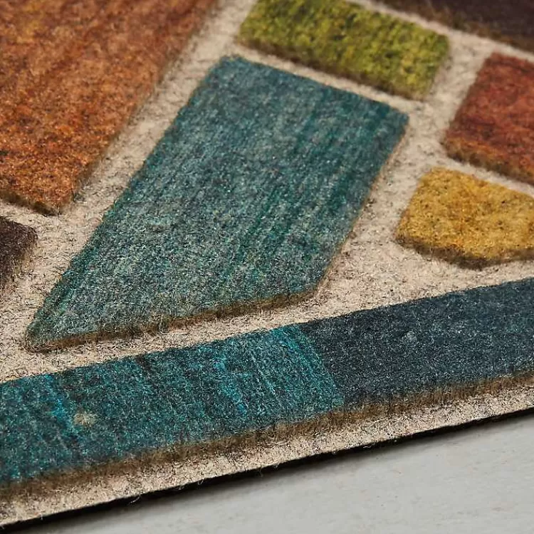 color Woodblock Garden Doormat>Kirklands Home Clearance