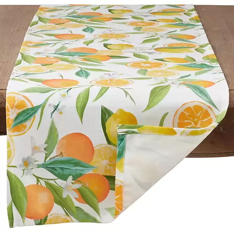 colored Lemon and Orange Polyester Runner>Kirklands Home Outlet