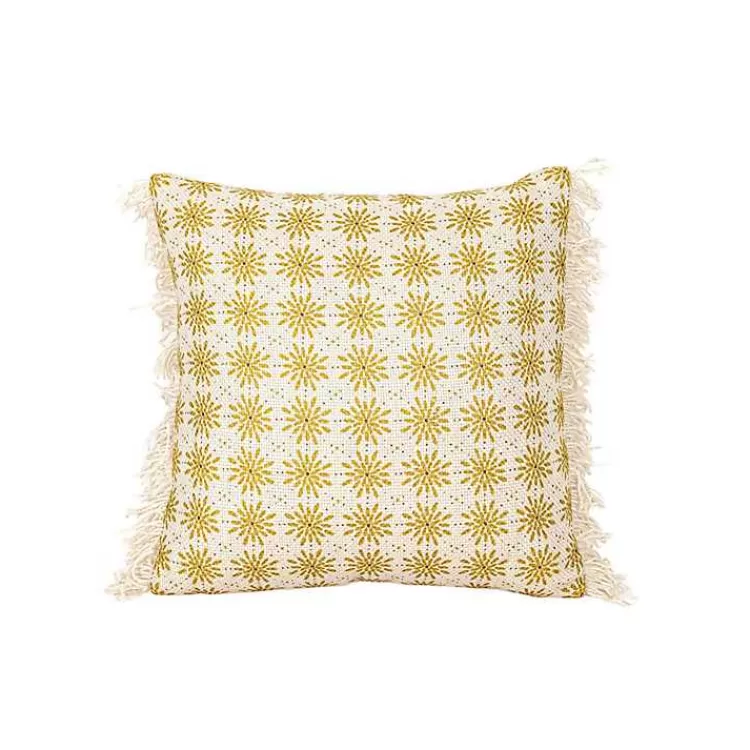 Mustard Boho Floral Indoor/Outdoor Pillow>Kirklands Home Flash Sale