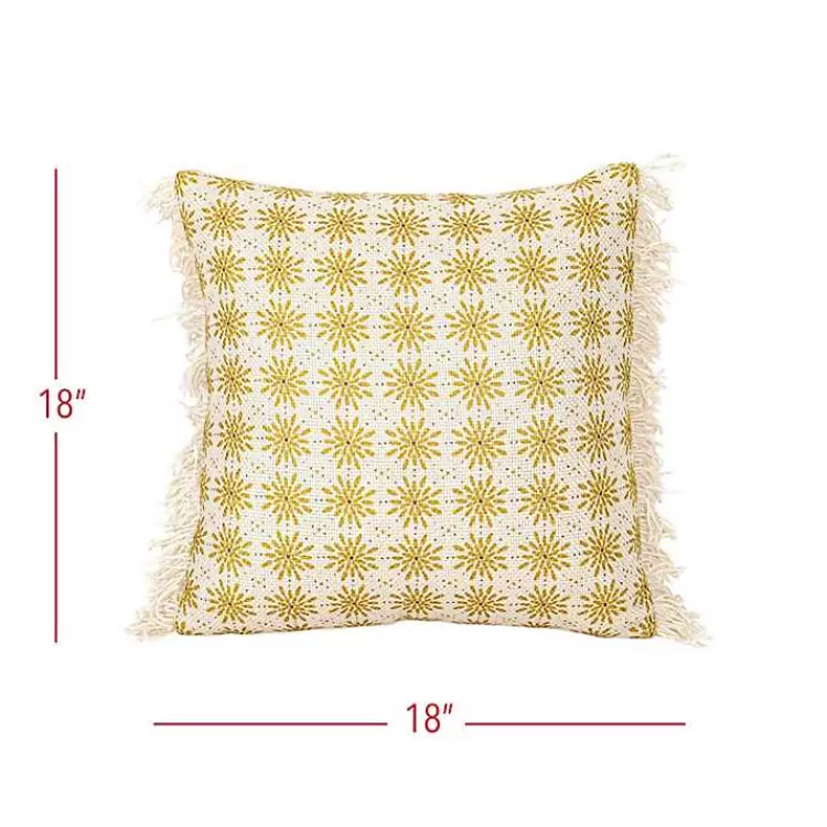 mustard_boho_floral_indooroutdoor_pillow_5.webp Mustard Boho Floral Indoor/Outdoor Pillow>Kirklands Home Flash Sale