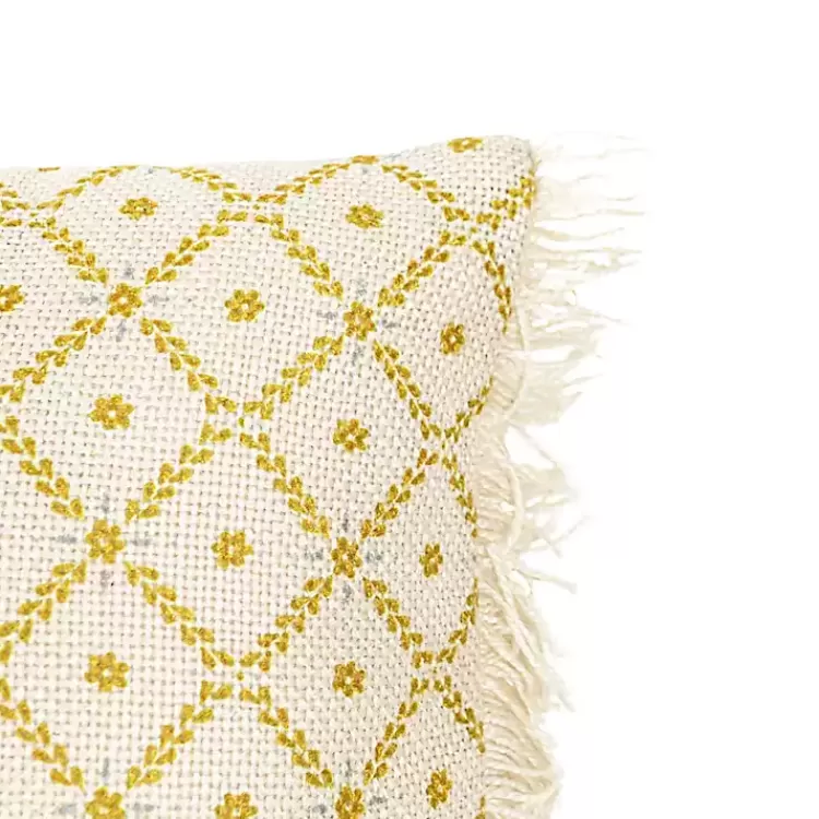 mustard_geometric_floral_indooroutdoor_pillow_2.webp Mustard Geometric Floral Indoor/Outdoor Pillow>Kirklands Home New