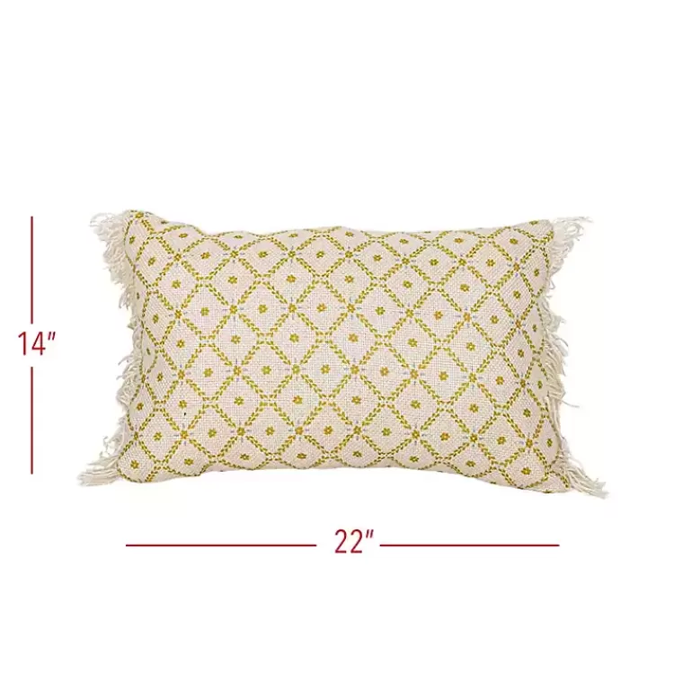 mustard_geometric_floral_indooroutdoor_pillow_5.webp Mustard Geometric Floral Indoor/Outdoor Pillow>Kirklands Home New