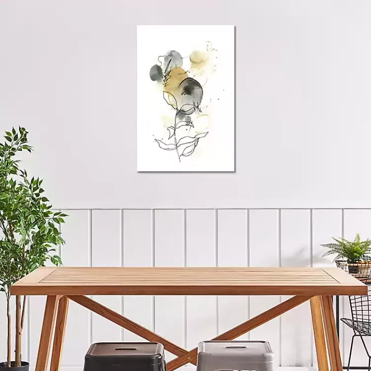 Mustard Yellow and Gray Abstract Canvas Art Print>Kirklands Home Shop