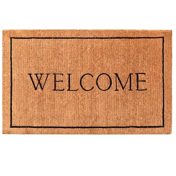 Natural and Black Welcome Doormat, 48x30 in.>Kirklands Home Cheap