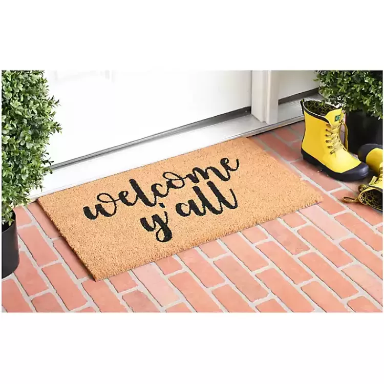 natural_and_black_welcome_yall_doormat_2.webp Natural and Black Welcome Y'all Doormat>Kirklands Home Fashion