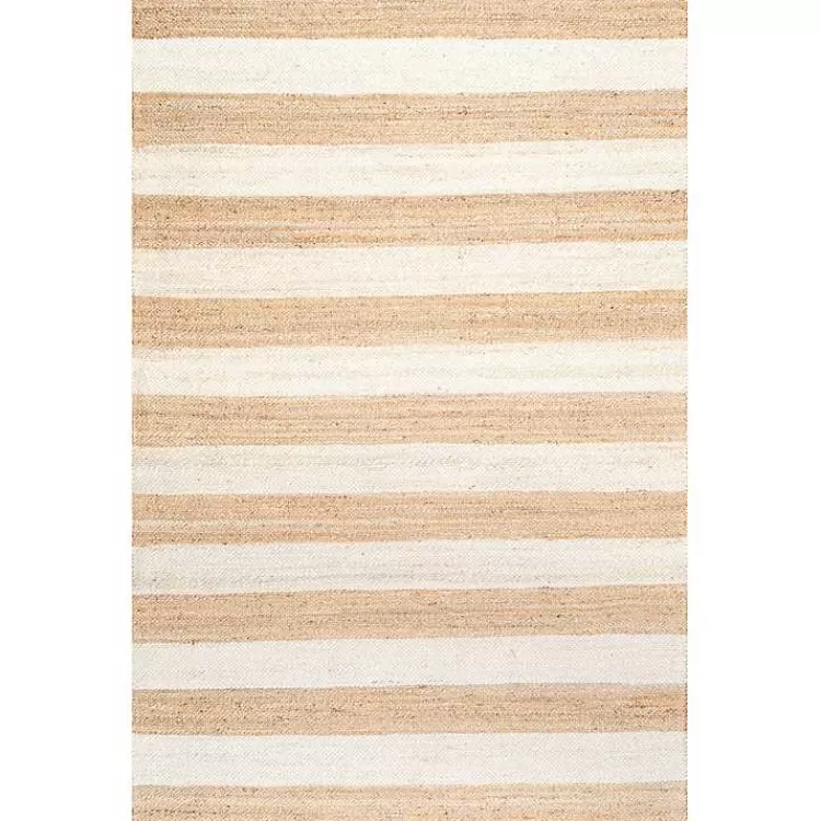 Natural and White Striped Felix Area Rug, 7x9>Kirklands Home Store