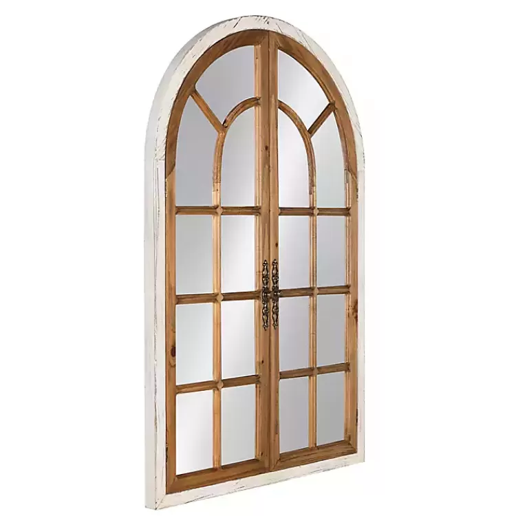 Natural Arched Pane Doors Wall Mirror>Kirklands Home Hot