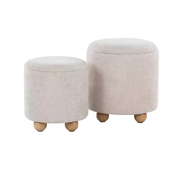 Natural Bacci Nesting Ottomans, Set of 2>Kirklands Home Flash Sale