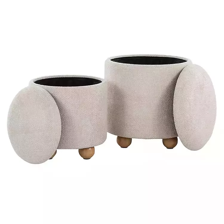 Natural Bacci Nesting Ottomans, Set of 2>Kirklands Home Flash Sale