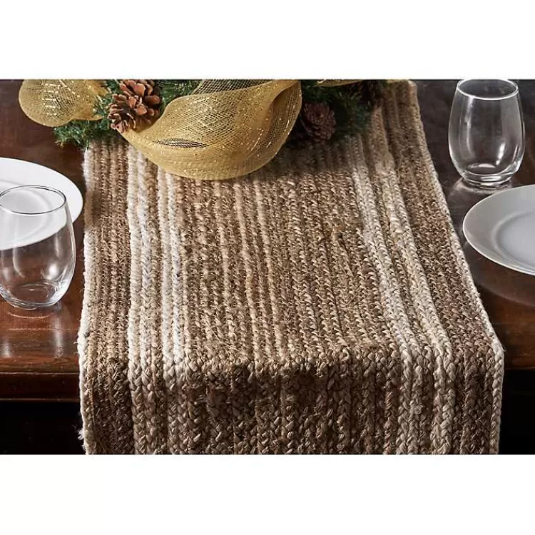 Natural Bleached Bordered Jute Table Runner>Kirklands Home Clearance