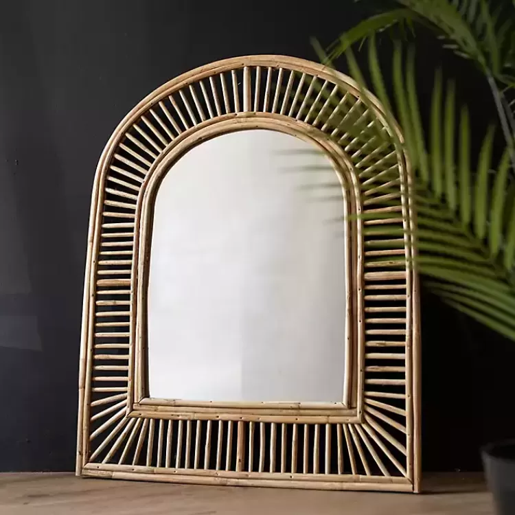 Natural Cane Arched Wall Mirror>Kirklands Home Discount