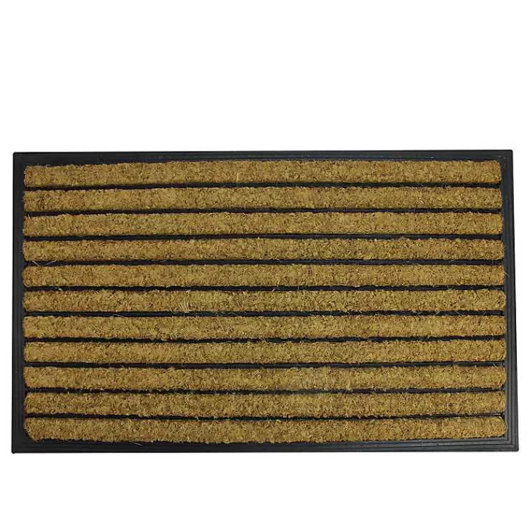Natural Coir Striped Non-Skid Doormat>Kirklands Home Cheap