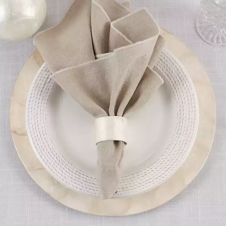 Natural Cream Marble 4-pc. Napkin Ring Set>Kirklands Home Online