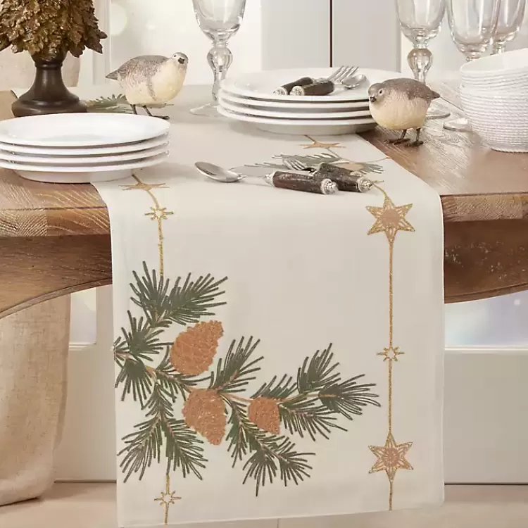natural_embroidered_pinecone_table_runner_3.webp Natural Embroidered Pinecone Table Runner>Kirklands Home Hot