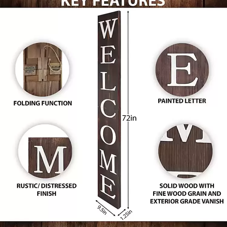 Natural Foldable Welcome Porch Board>Kirklands Home Hot