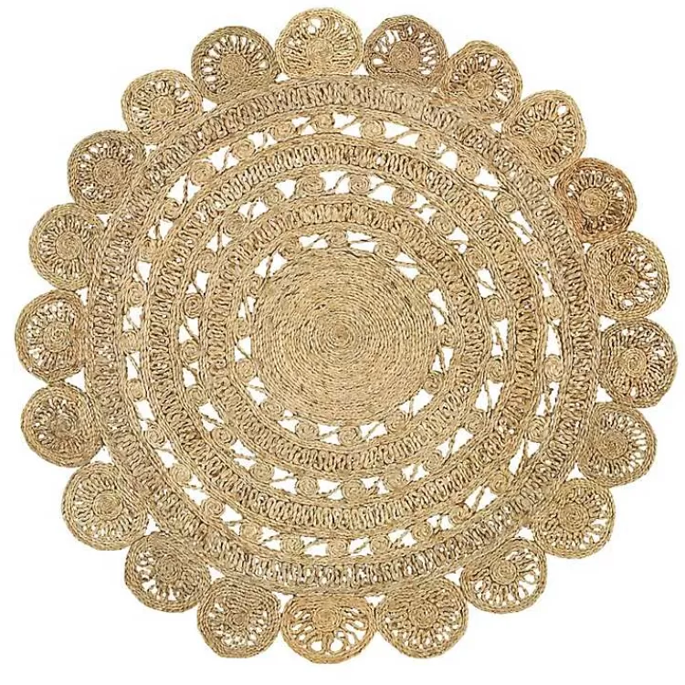 Natural Golden Sunshine Circular Area Rug, 4x4>Kirklands Home Cheap
