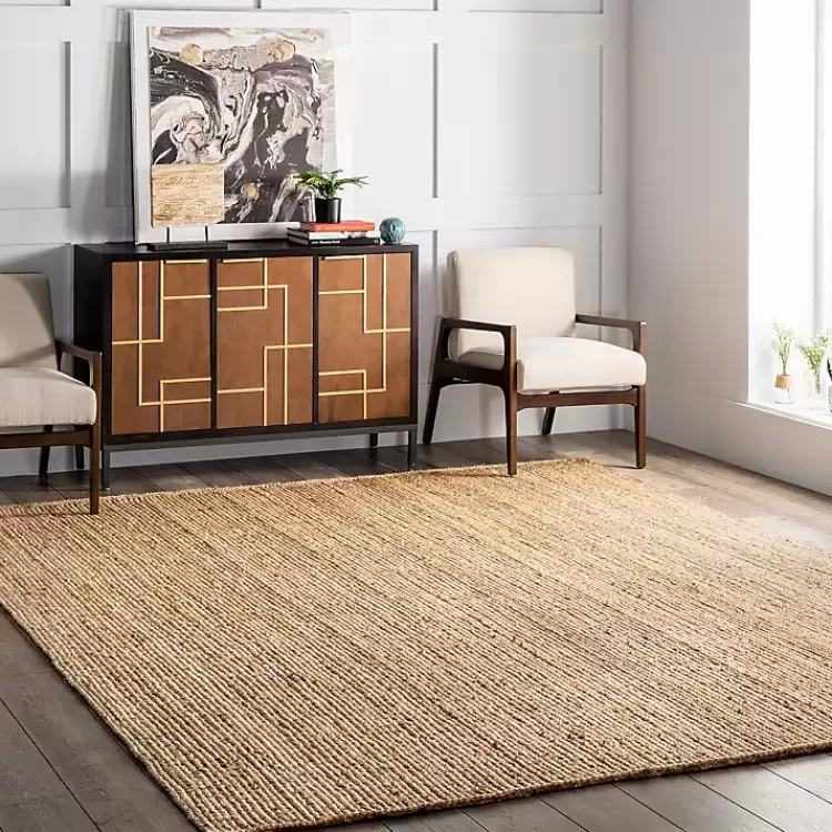 Natural Hand Woven Rigo Jute Area Rug, 9x12>Kirklands Home Store