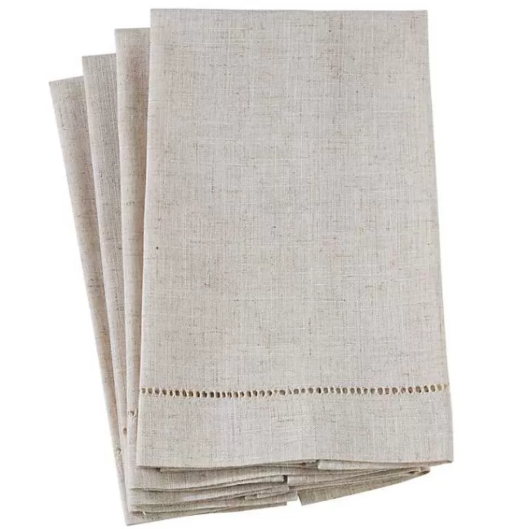Natural Hemstitch Guest Towels, Set of 4>Kirklands Home Store