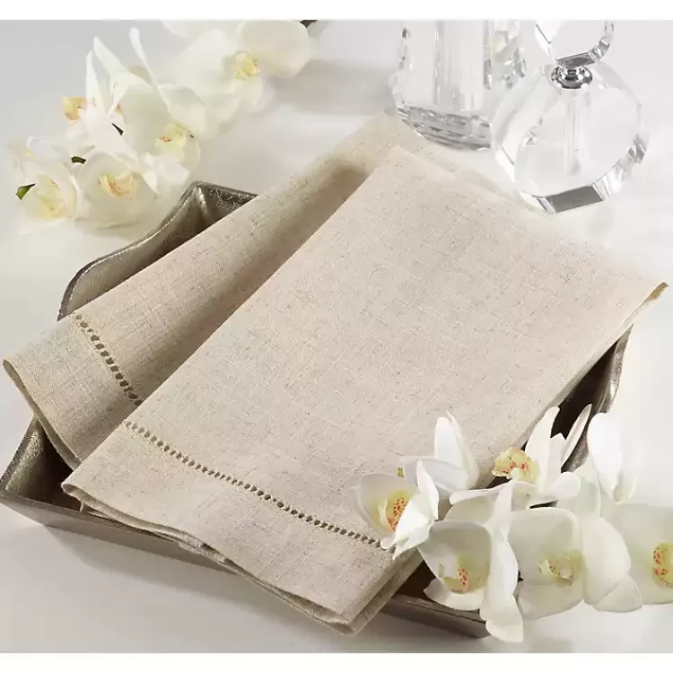 Natural Hemstitch Guest Towels, Set of 4>Kirklands Home Store