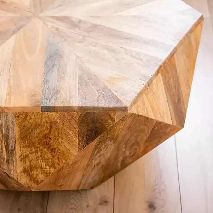 Natural Hexagon Mango Wood Coffee Table>Kirklands Home Hot