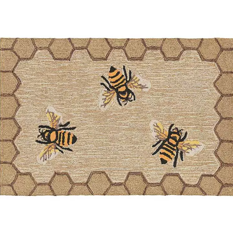 Natural Honeycomb & Bees Outdoor Accent Rug>Kirklands Home Online