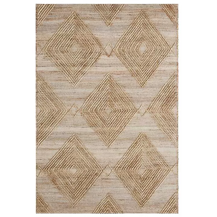 Natural Jute Diamond Modern Woven Area Rug, 5x8>Kirklands Home Discount