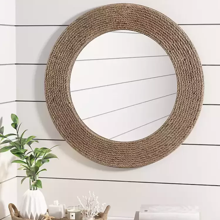 Natural Jute Round Wall Mirror>Kirklands Home Fashion