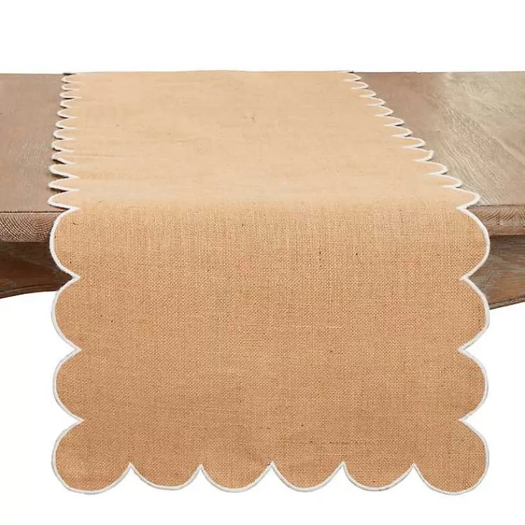 Natural Jute Scalloped Table Runner>Kirklands Home Hot