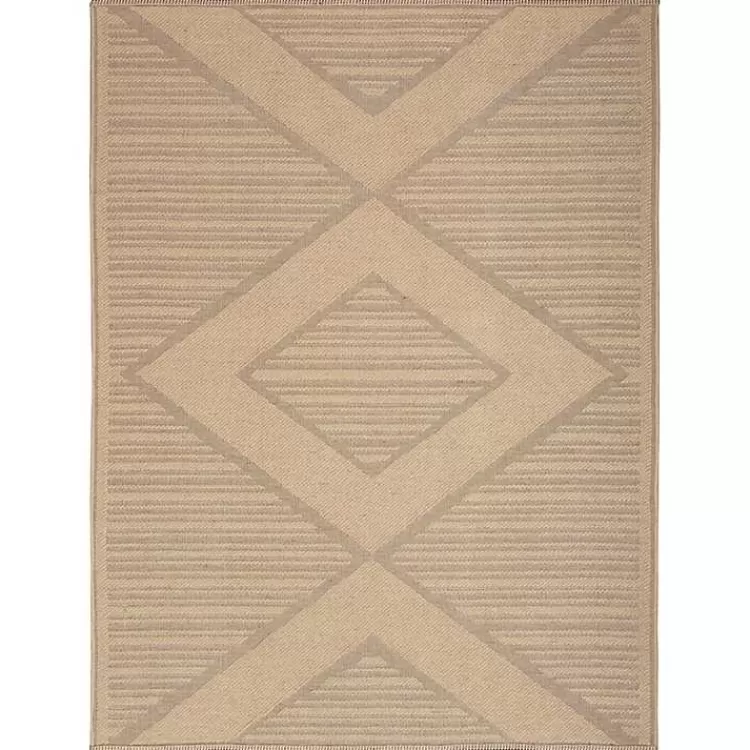 Natural Jute Woven Diamond Area Rug, 5x7>Kirklands Home Cheap