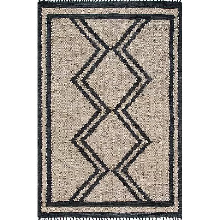 Natural Leather Flatweave ZigZag Area Rug, 8x10>Kirklands Home Best