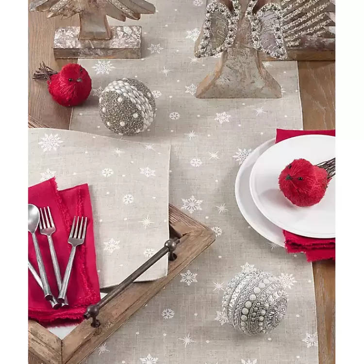 Natural Linen Snowflake Placemats, Set of 4>Kirklands Home Flash Sale