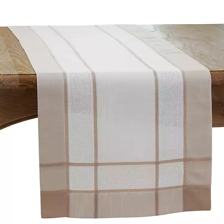 Natural Long Banded Border Table Runner, 108 in.>Kirklands Home Hot
