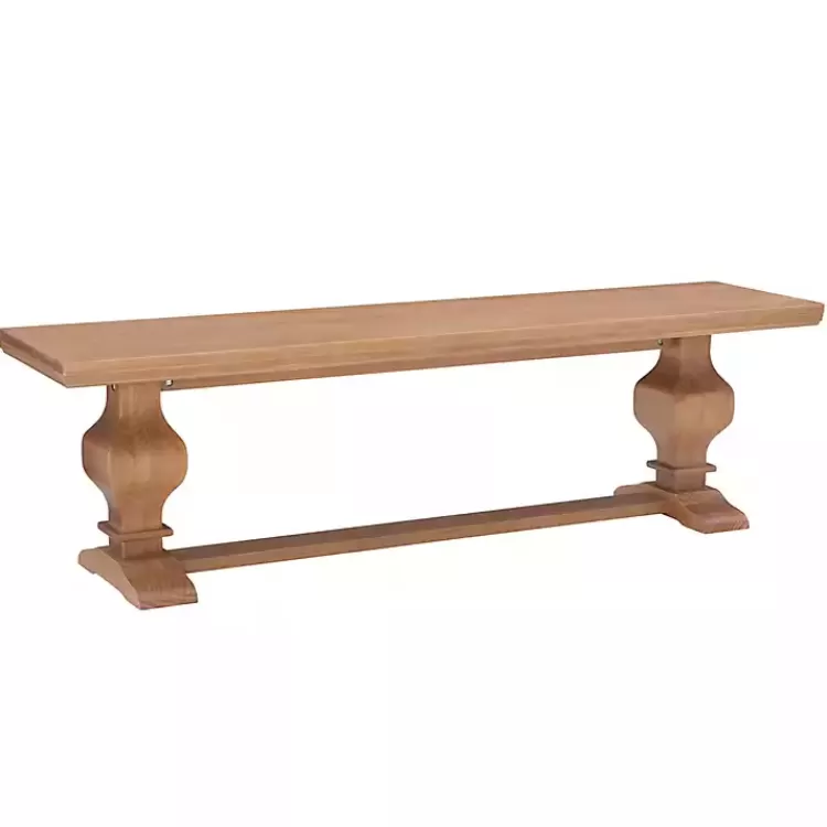 Natural Pine Wood Knotted Column Bench>Kirklands Home Sale
