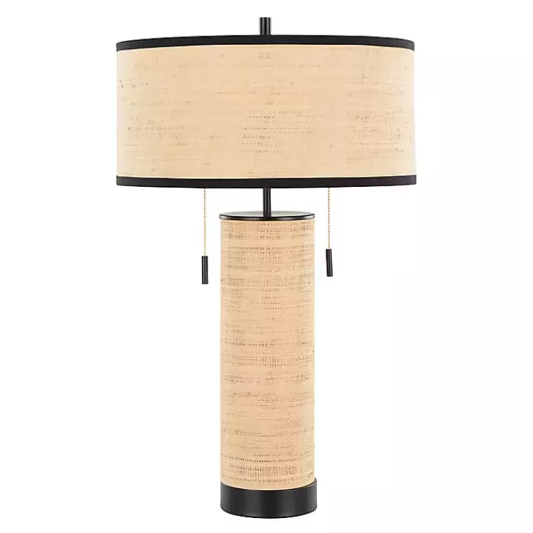 Natural Rattan and Black Metal Table Lamp>Kirklands Home Hot