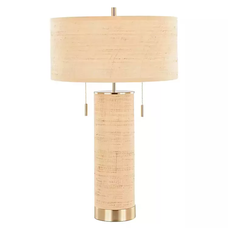 Natural Rattan and Gold Metal Table Lamp>Kirklands Home Best