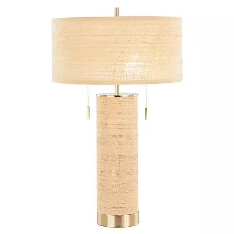 Natural Rattan and Gold Metal Table Lamp>Kirklands Home Best