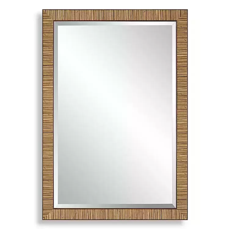 Natural Rattan Beveled Wall Mirror>Kirklands Home Fashion