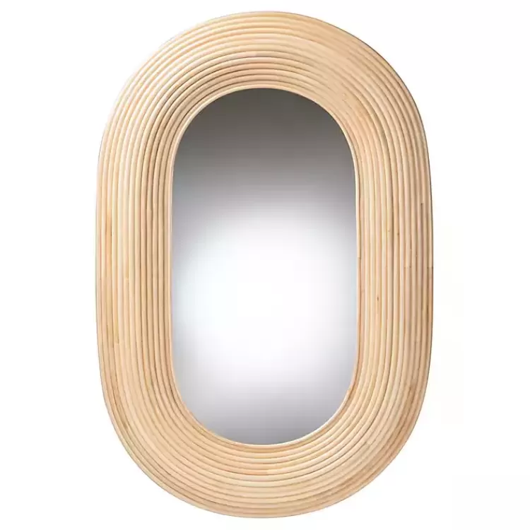 Natural Rattan Boho Oval Wall Mirror>Kirklands Home Best Sale