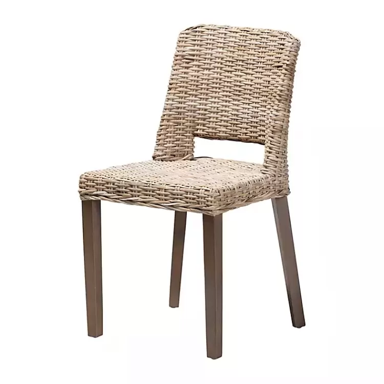 Natural Rattan Cutout Back Dining Chair>Kirklands Home Sale